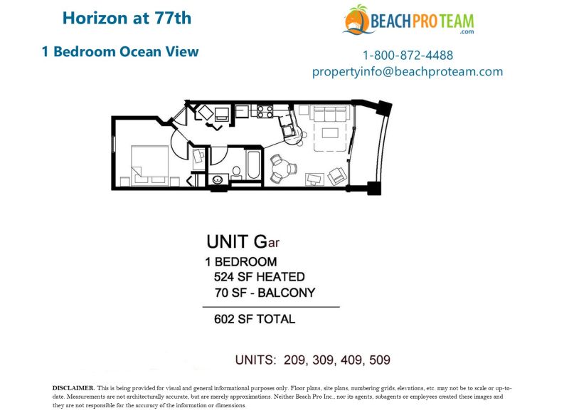 	Horizon at 77th Floor Plan Gar - 1 Bedroom Ocean View
